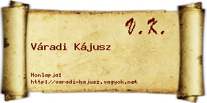 Váradi Kájusz névjegykártya